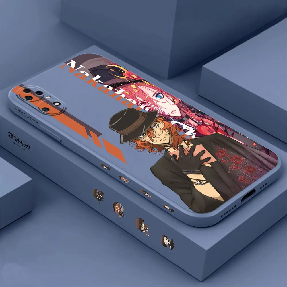 Dazai Osamu Nakahara Chuuya Phone Case For Huawei P60 P50 P40 P30 P20 Mate 50 40 30 20 20X 10 Colour Liquid Silicone Cover Funda