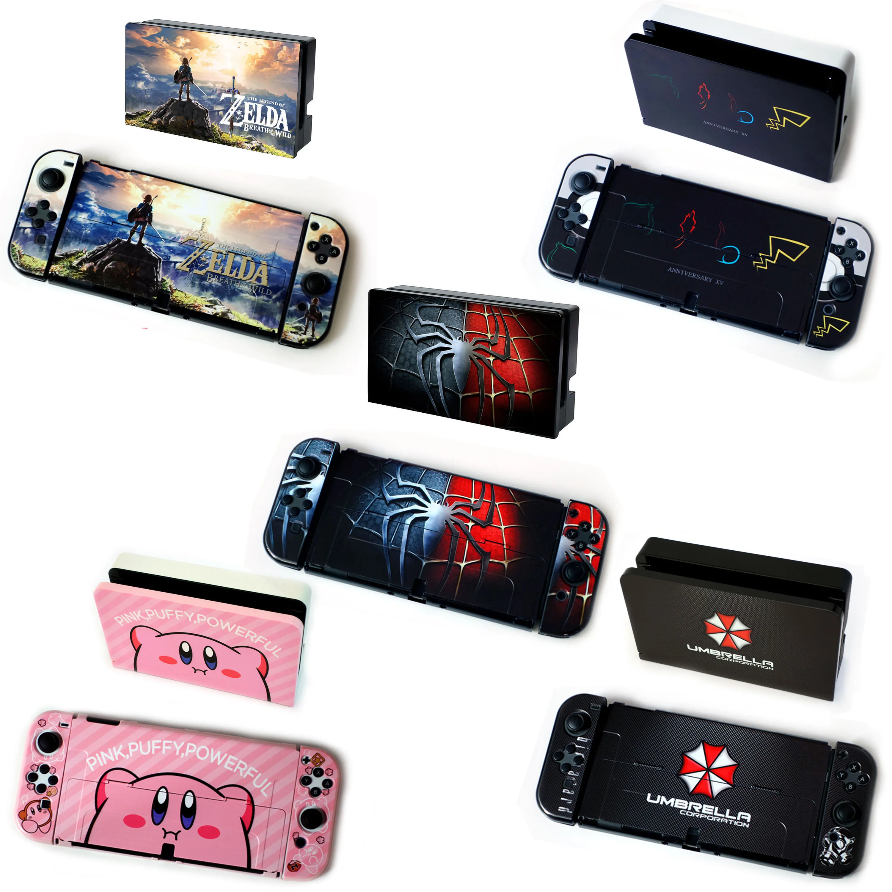 

Hard Case Dock Base Charger Stand Protective Cover Shell for Nintendo Switch Oled Game Console NS Joy-Con Crystal Protector Skin