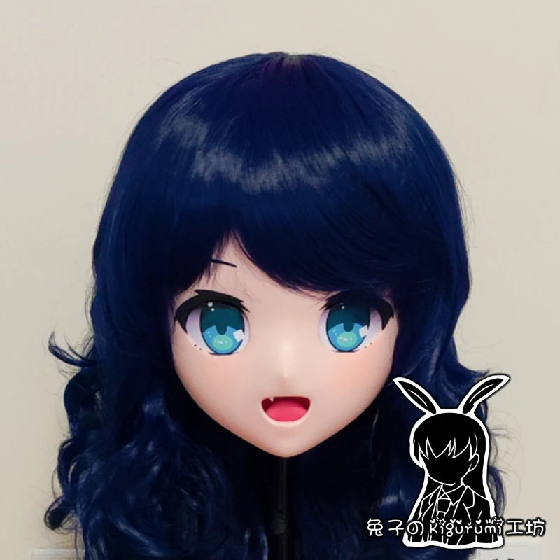 

(A11) Custom Unisex BJD Doll Party Facepiece Japan Exhibition Cartoon Silicone Lifesize Anime Show By Rock Kigurumi Cosplay Mask