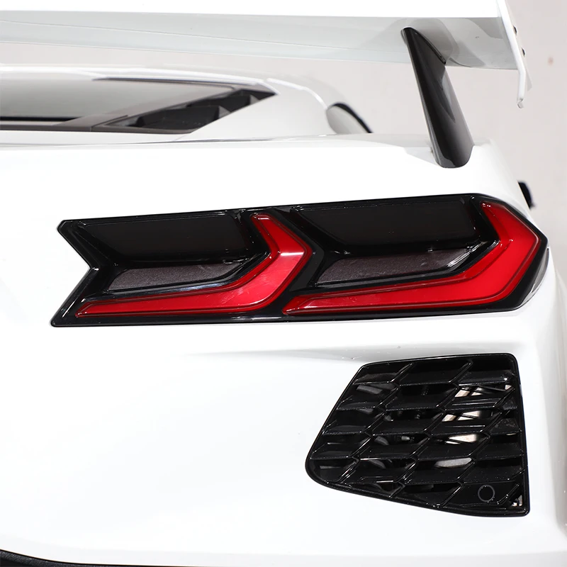 Для Corvette C8 Stingray Z51 Z06 2020-24 ПВХ матовая черная Автомобильная фотопленка задняя фара