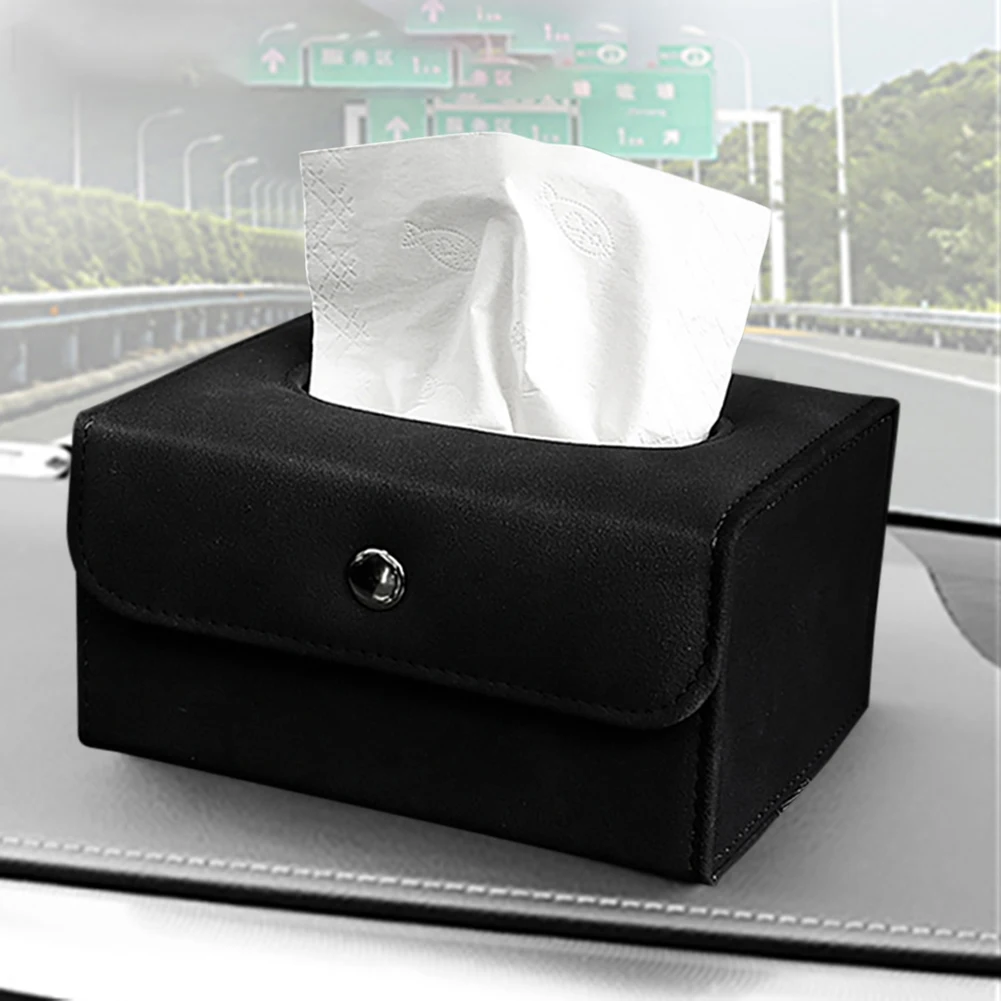 

Car Tissue Box Holder with Removable Spring Buckle Waterproof Napkin Container Folding Wipes Dispenser Napkin Box for Household