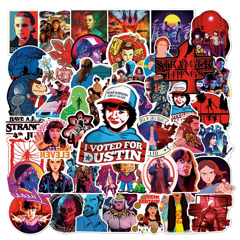 

50 шт., наклейки «очень странные дела»