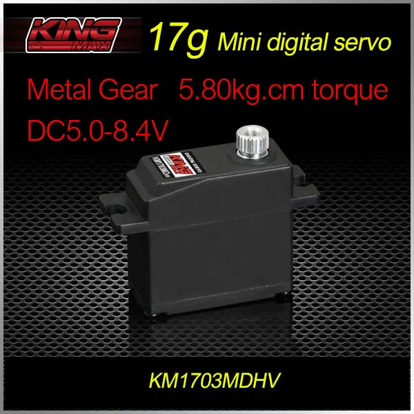 

Kingmax KM1703MDHV 17g High Performance Multivoltage Digital Mini Servo 5.8kg.cm Torque for Small Fixed Wing Robot Car