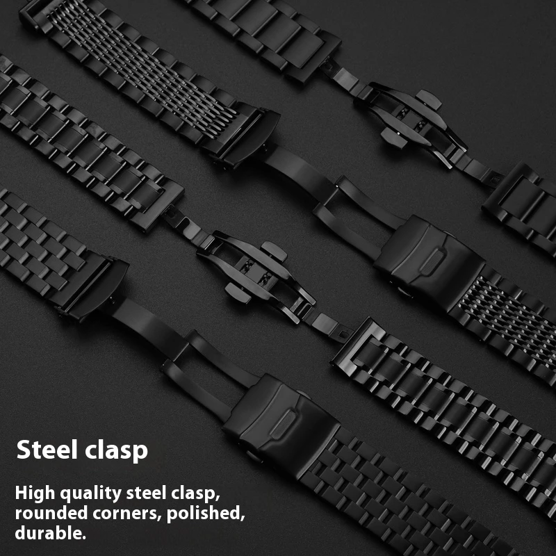 Фото Ремешок из нержавеющей стали DW5600/GWB5600 для Casio G-SHOCK GA-110/GM-110, мужской водонепроницаемый ремешок из цельной нержавеющей стали, черный, серебристый №2