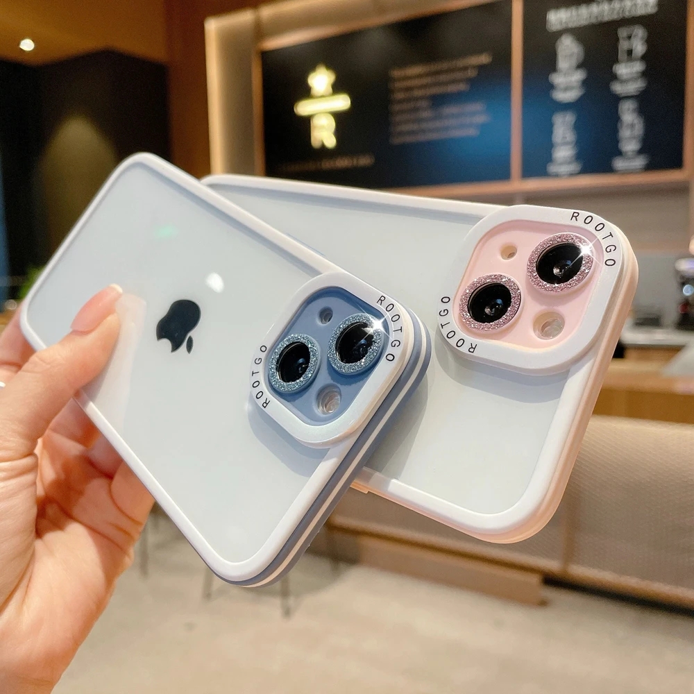 

Crystal Glitter Bling Camera Lens Hard Case For iPhone 12 11 12 Pro Max X XS XR 8 7 Plus SE3 13pro Shockproof Bumper Cover Clear