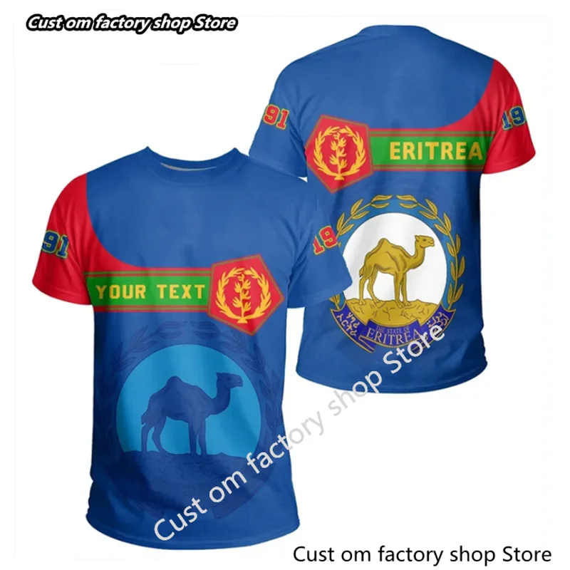 

Africa Country Eritrea Lion Colorful Retro 3D Print Men/Women Summer Casual Funny Short Sleeves T-Shirts Streetwear A17