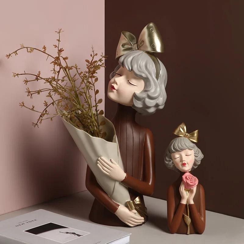 

Cute girl shaped design novelty Home Decoration Ceramic Vase 210626-14