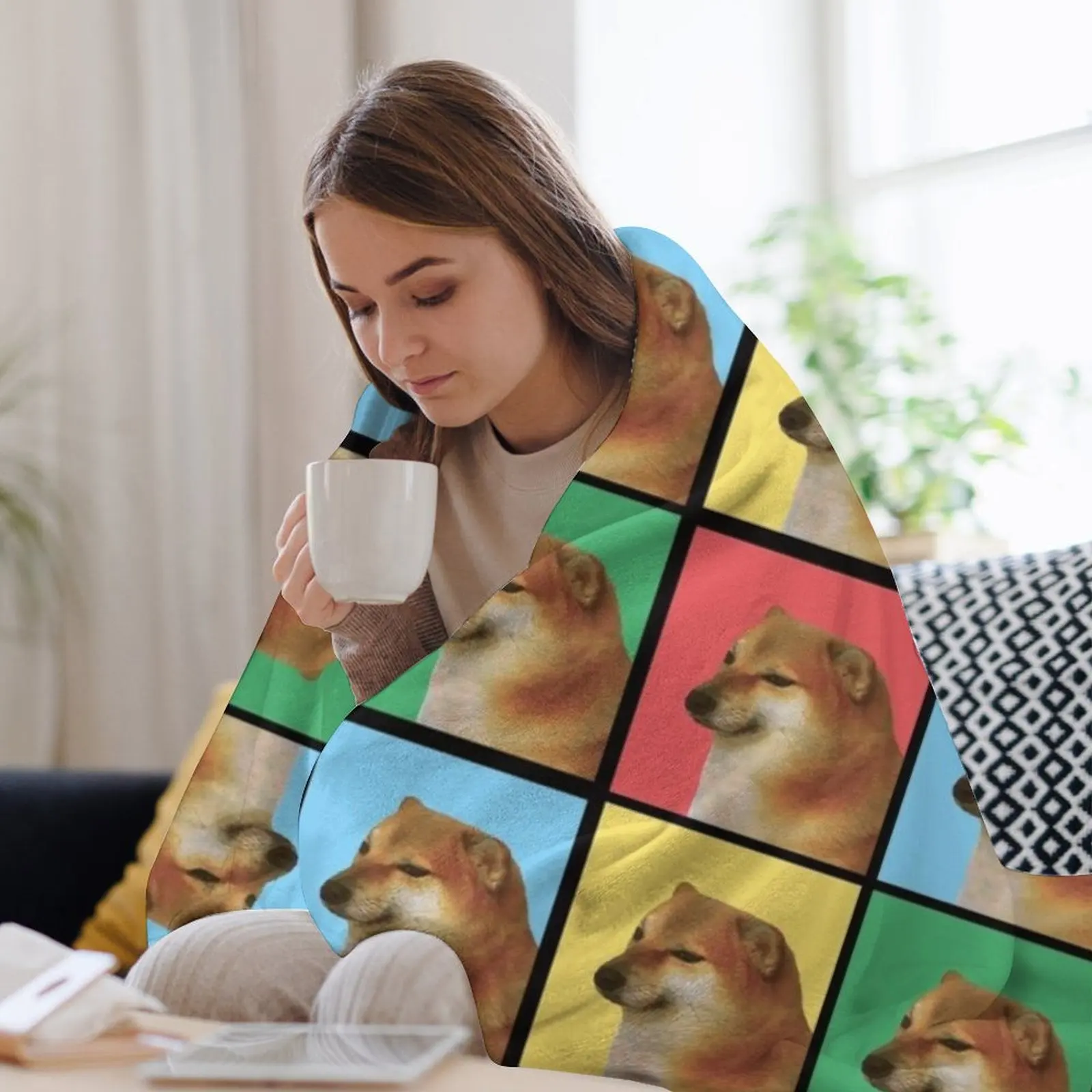 Новое одеяло Cheems - Doge Cover милое для дивана пушистые одеяла и пледы