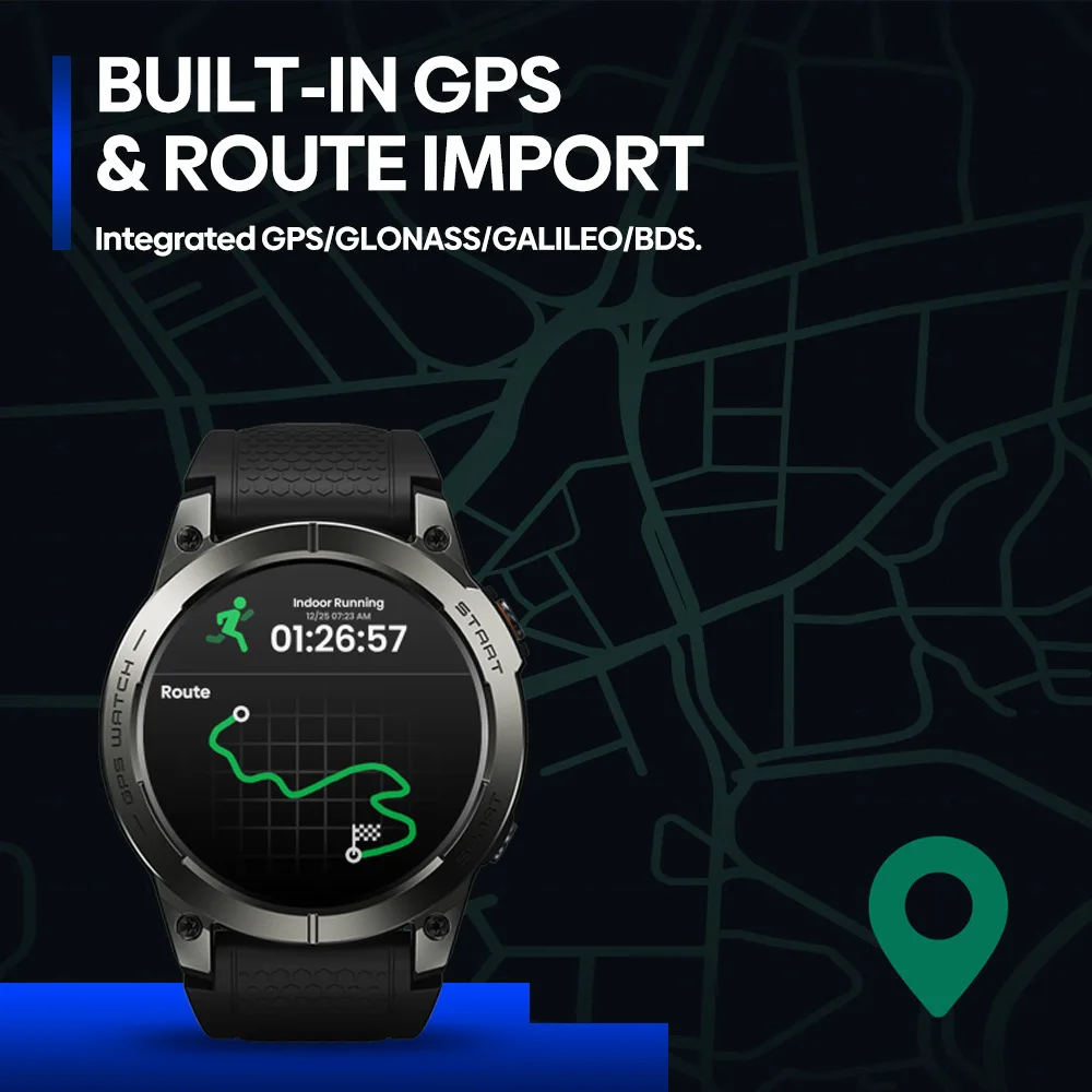 Zeblaze Stratos 3 PRO GPS Смарт-часы для мужчин, женщин, детей, GPS, Bluetooth, телефонные звонки, спортивный фитнес-навигатор, reloj inteligente (art.: 3920d3275ebb6) - 3920d3275ebb6