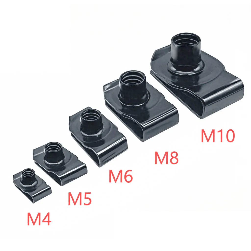 

10 шт., черные зажимы U-типа M4 M5 M6 M8, резьба Q312, гайка Q312 для автомобиля, мотоцикла, скутера, квадроцикла, мопеда