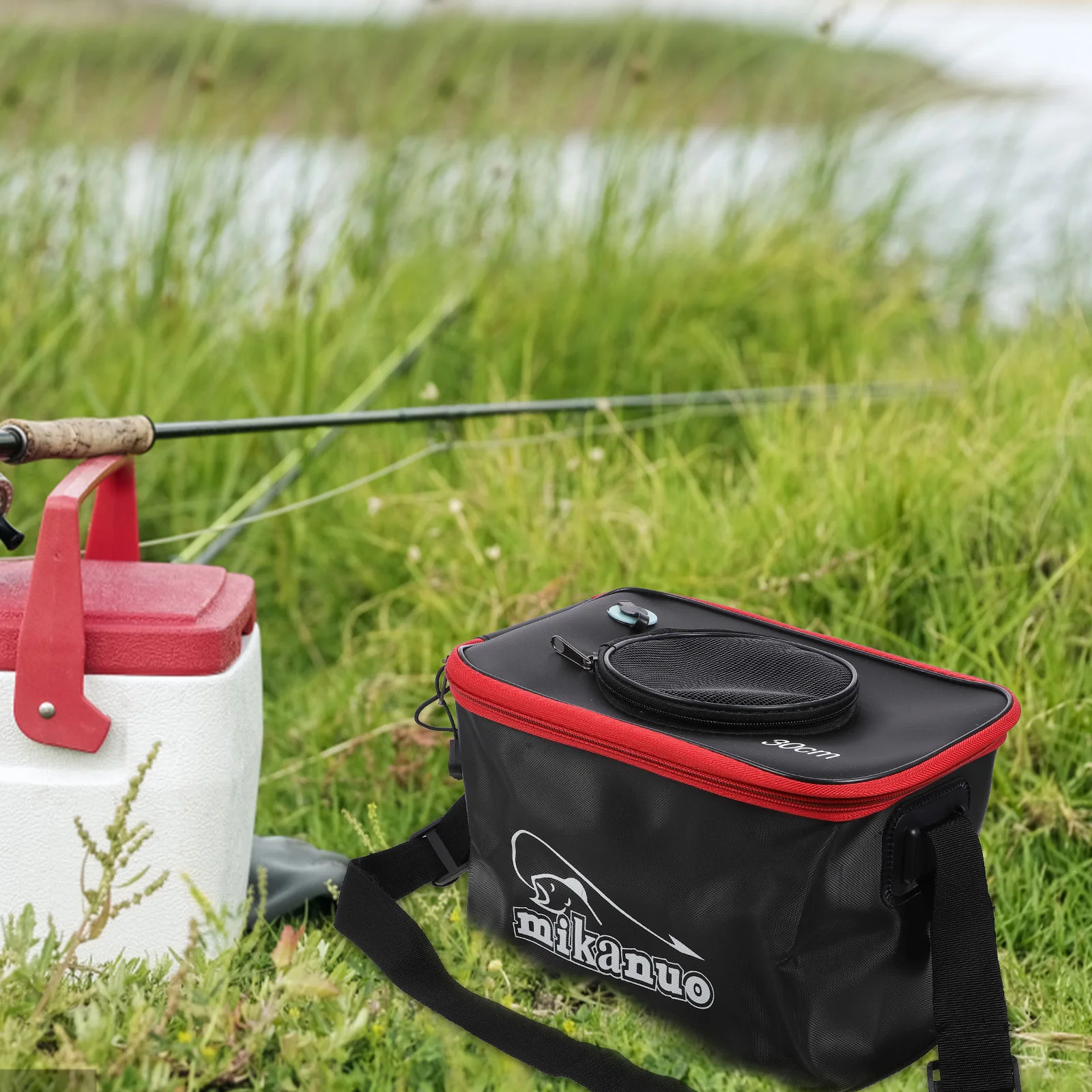 

45 Cm Live Fishing Box Foldable Tank Bucket 45*26*24cm Folding Water Container Black Fishing Bucket Live Fish Container Fishbox