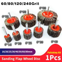 1pcs 16 80mm 6080120240 grit sanding flap wheel polishing grinding accessories abrasive disc 6mm shank for dremel rotary tool