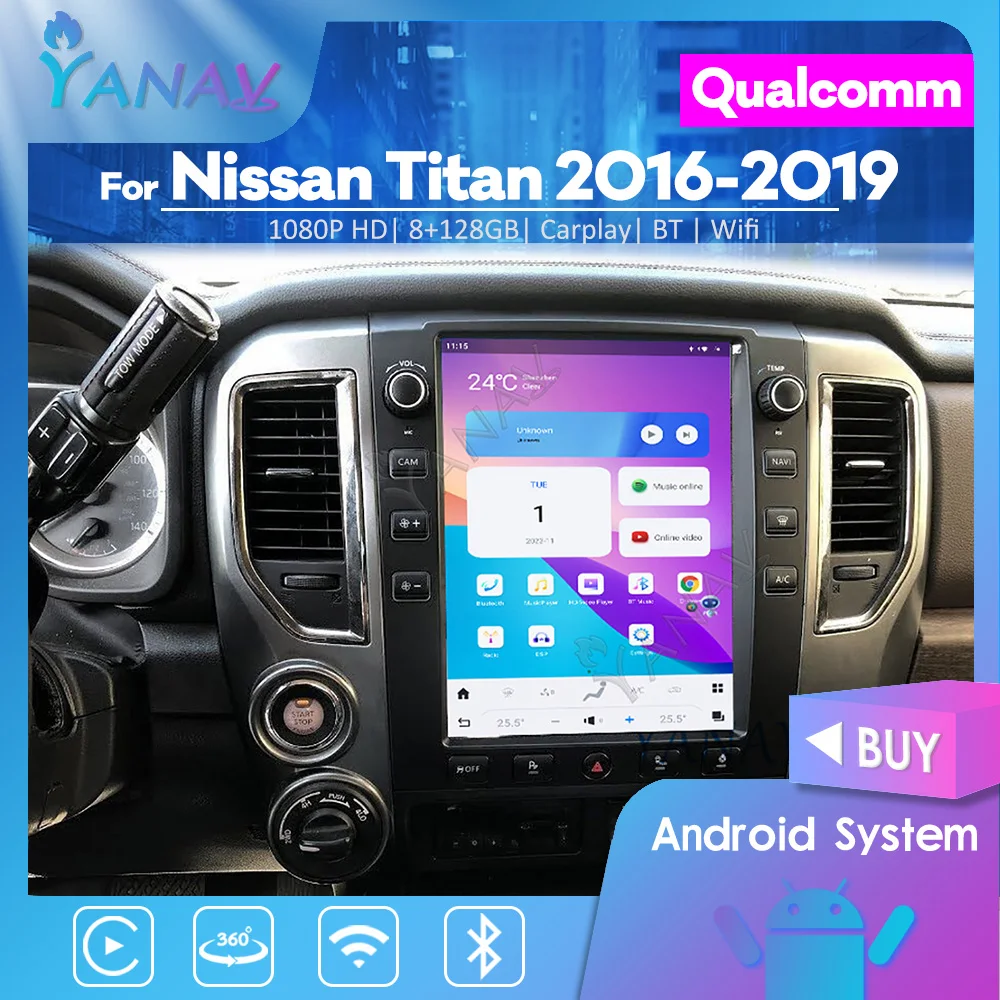 

Автомагнитола 2 Din на Android для Nissan Titan 2016-2019, GPS-навигация, вертикальный экран, автомобильный стереоприемник, мультимедийный плеер