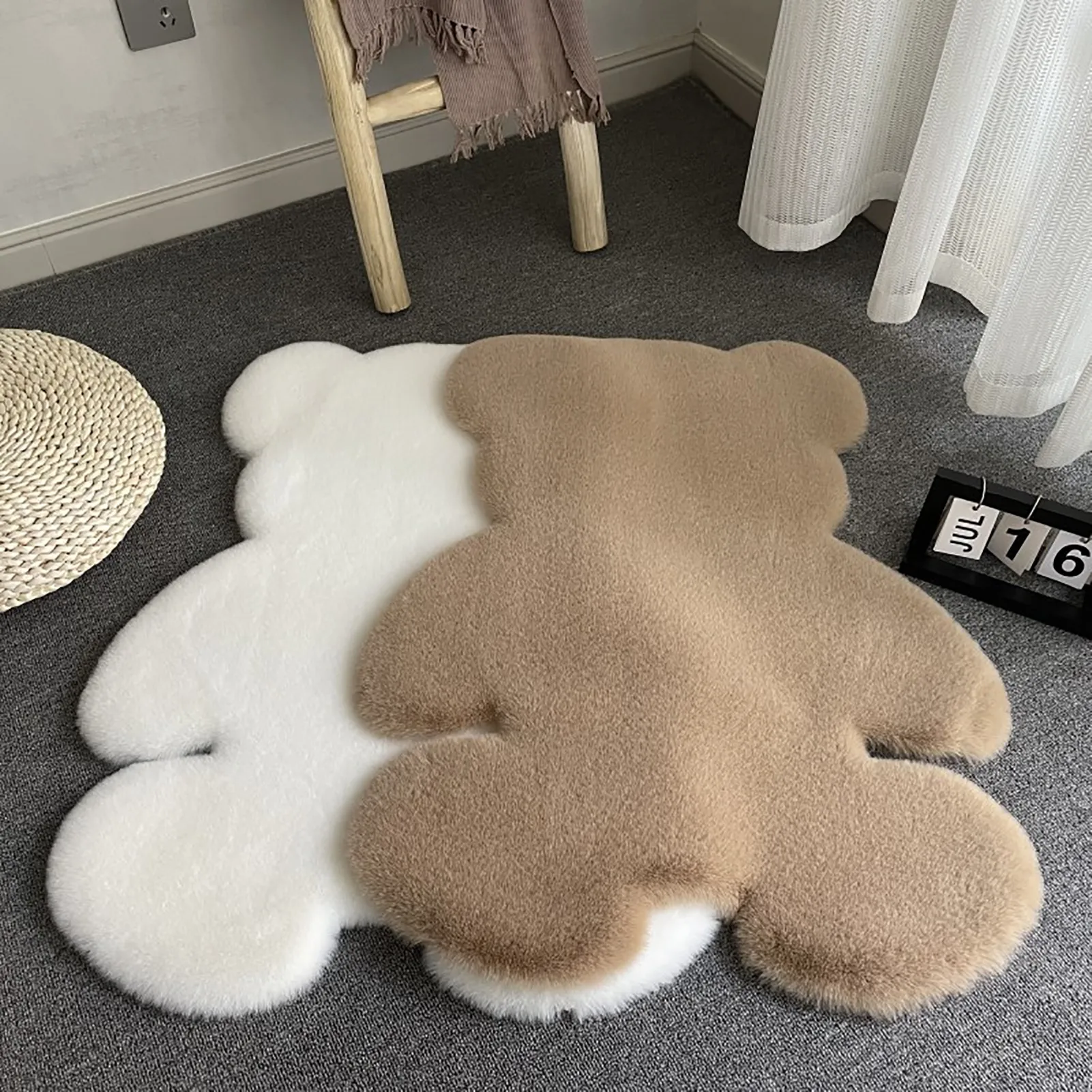 

Plush Bear Carpet Super Soft Faux Rabbit Fur Lounge Tuft Rug Home Living Room Apartment Bedroom Floor Mat Non-slip Doormat