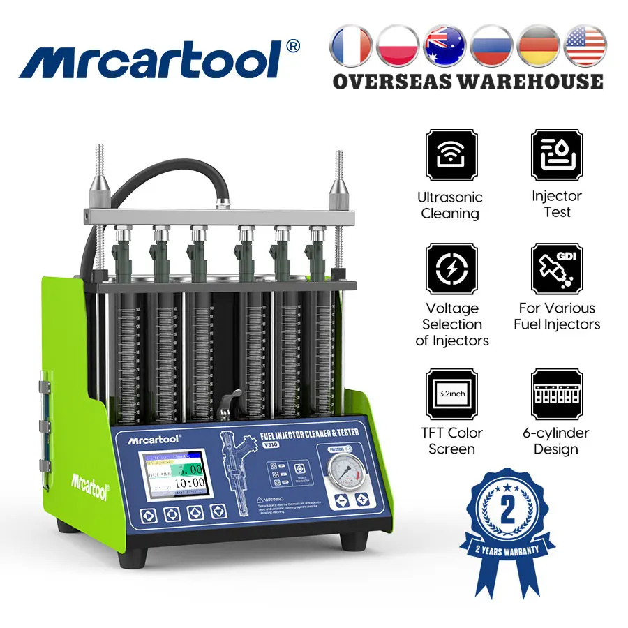 

MR CARTOOL V310 Car GDI Fuel Injectors Tester Cleaning Machine Automotive Gasoline Injectors Washer 6 Cylinders VS AUTOOL CT400