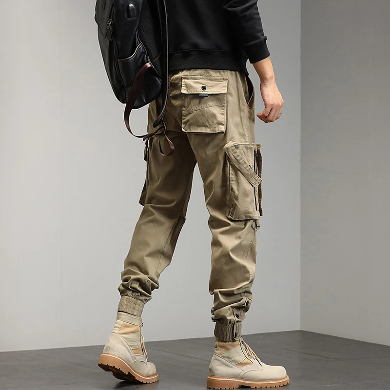 

Мужские модные свободные брюки-карго, уличные износостойкие хлопковые брюки с несколькими карманами, уличные брюки-карго, T85, 2022