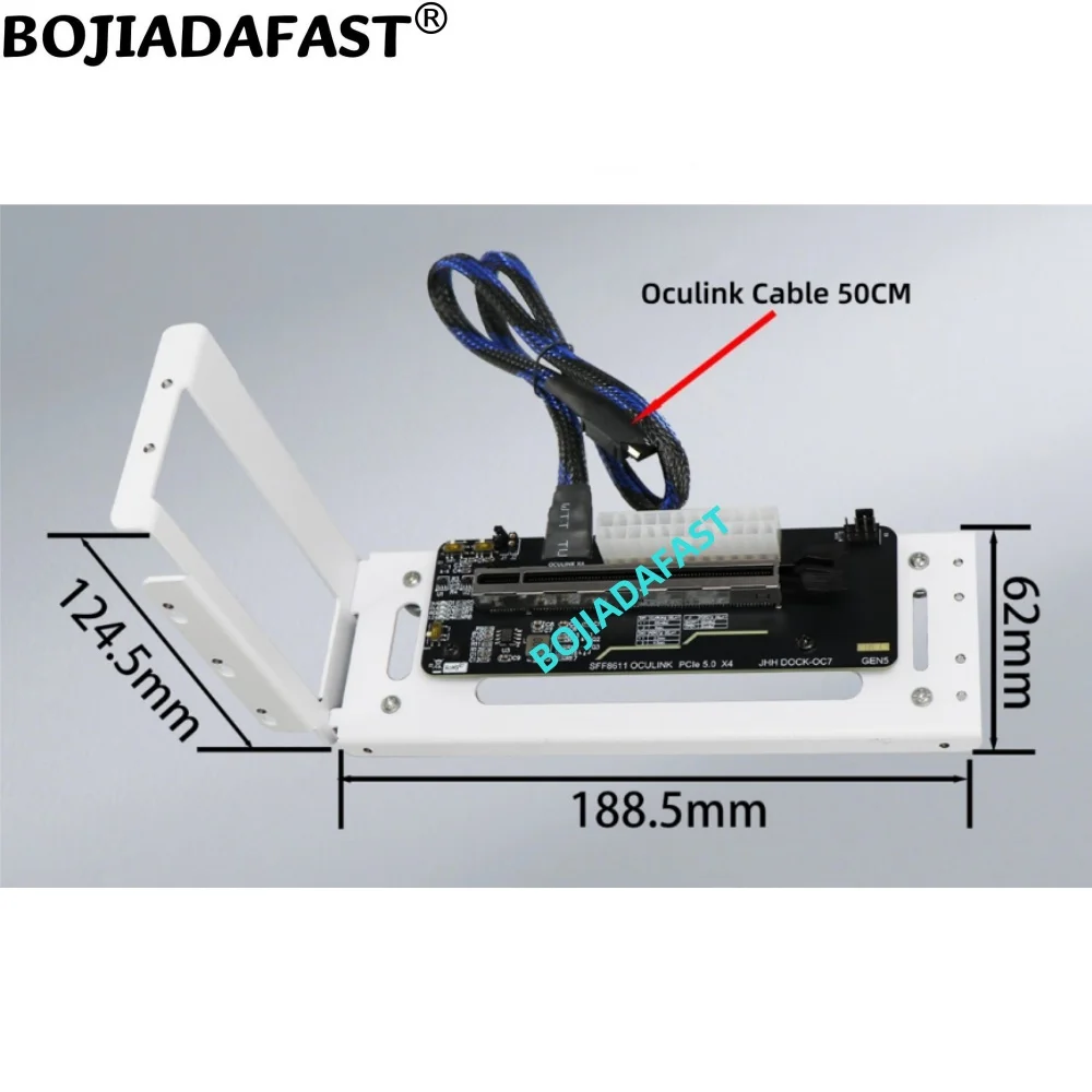 Адаптерная карта PCI-E 5.0 16X GEN5 OcuLink для внешней видеокарты, док-станция для ноутбука, корпус EGPU с кабелем передачи данных SFF-8611 длиной 50 см. (art.: 3920dcf8f67bc) - 3920dcf8f67bc
