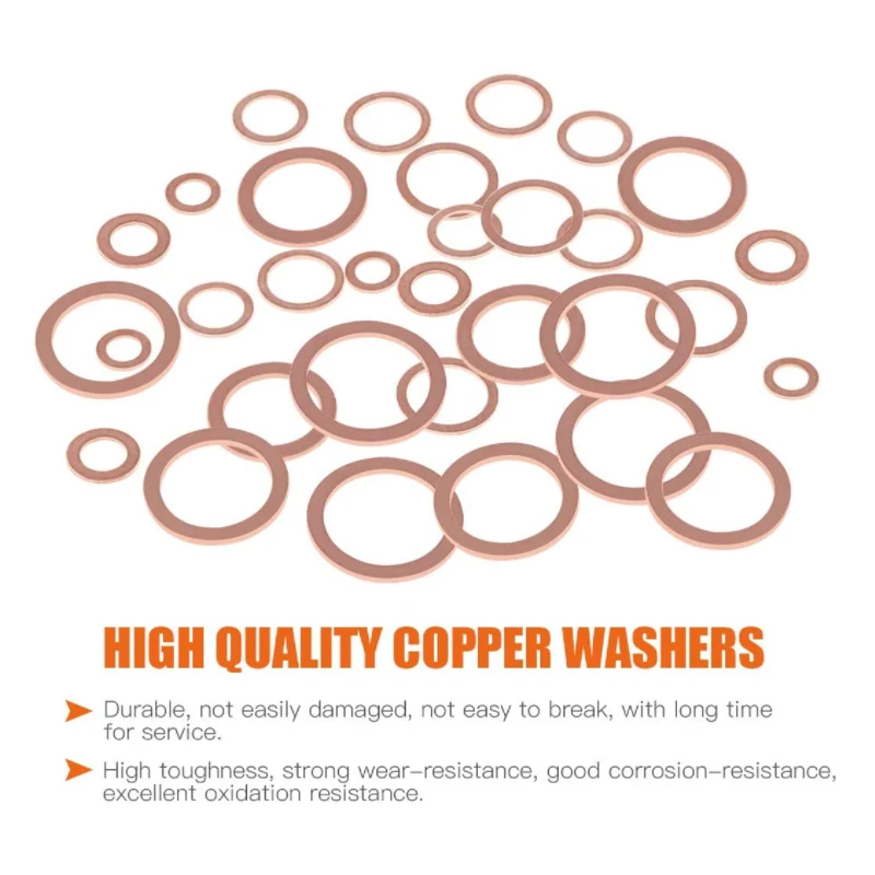 Набор уплотнительных колец для медной шайбы 200/320 шт. в ассортименте с коробкой