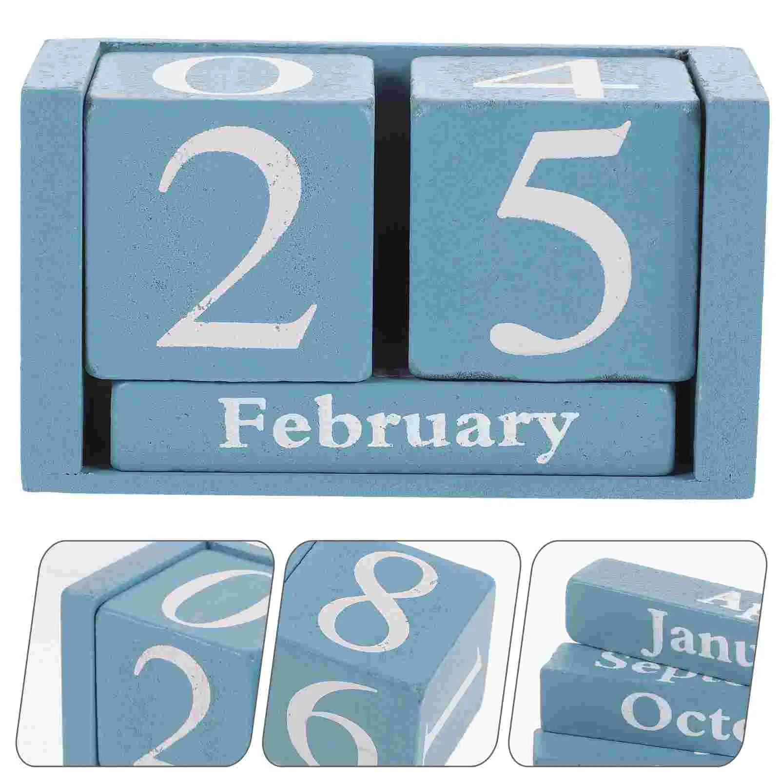 

Wooden Perpetual Calendar Teacher Desk Decor Desktop Ornament Schedule Home Decoration