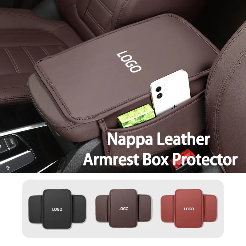 

Leather Center Console Covers Car Armrest Mat For FIAT 500 Grande Punto UNO Tipo Stilo Palio Astra Bravo Panda Freemont Linea