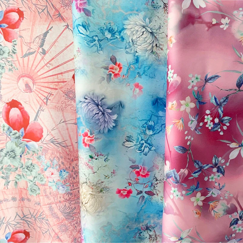 

Imitation Fragrant Cloud Yarn Fabrics Stretch Satin Sewing Cheongsam Dress DIY Designer Fabric Support Drop Shipping