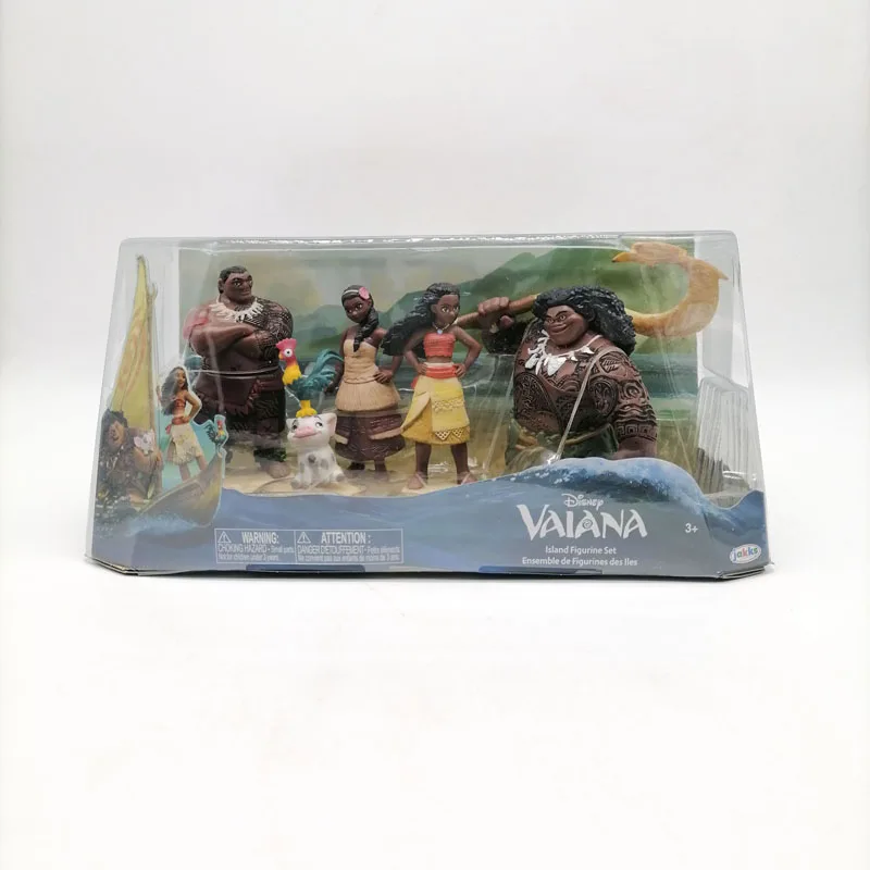 

Disney Cartoon Vaiana Island Figurine Set Moana Vaiana Maui Chief Tui Gramma Tala Sina Doll Toys Action Figure Kids Gifts