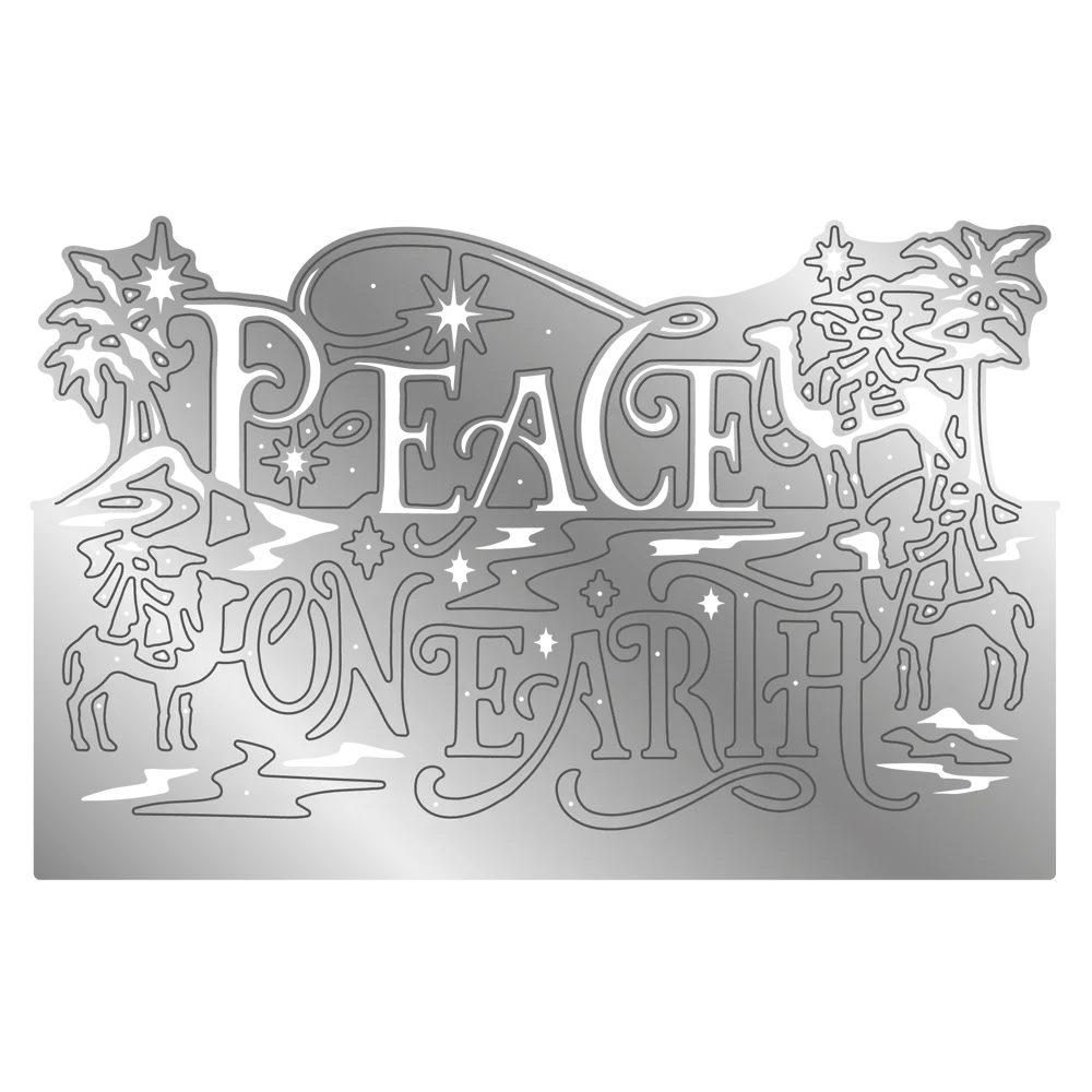 Металлические вырубные ножи и трафареты для скрапбукинга и тиснения на бумагефотокарточках, дизайн «Мир на Земле» (art.: 3920da2a4fbf1) - 3920da2a4fbf1