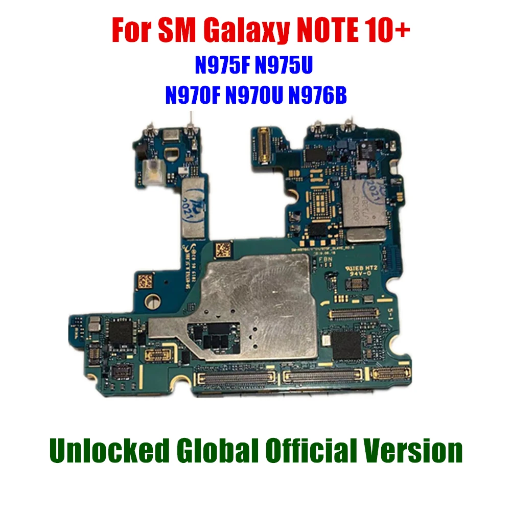 

Оригинальная разблокированная материнская плата для Samsung Galaxy NOTE 10 + N975F N975U N970F N970U N976B, 256 ГБ, Европейская и американская версия