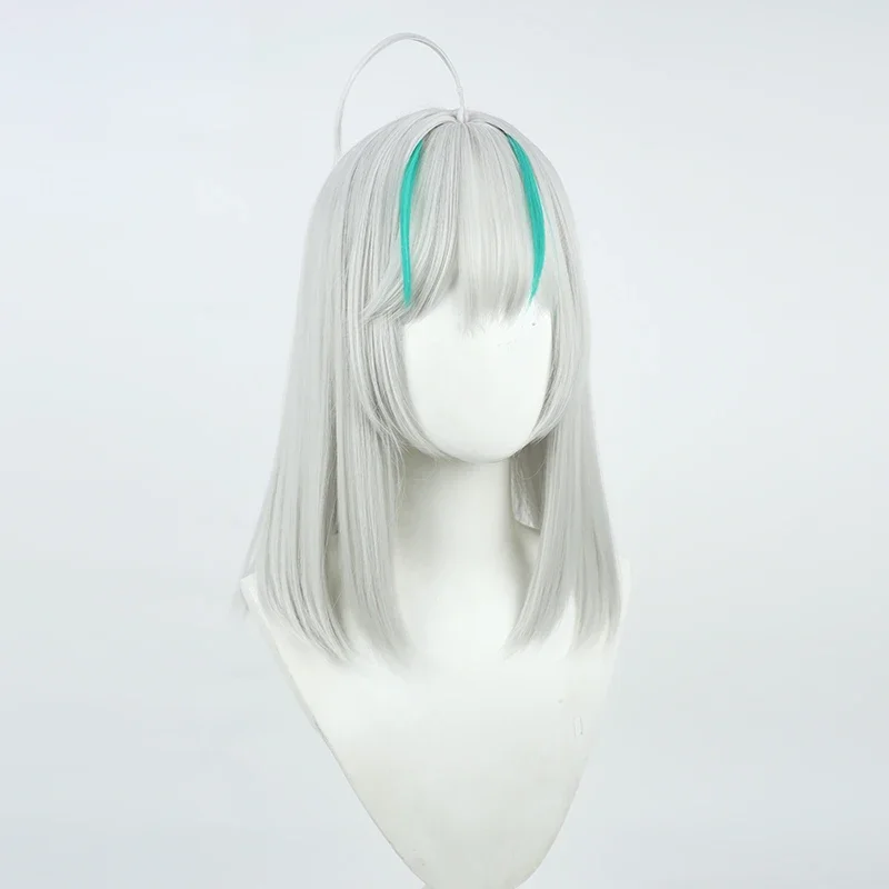 Парик для косплея из игры NIKKE Admi косплей богини победы серебристый средней длины