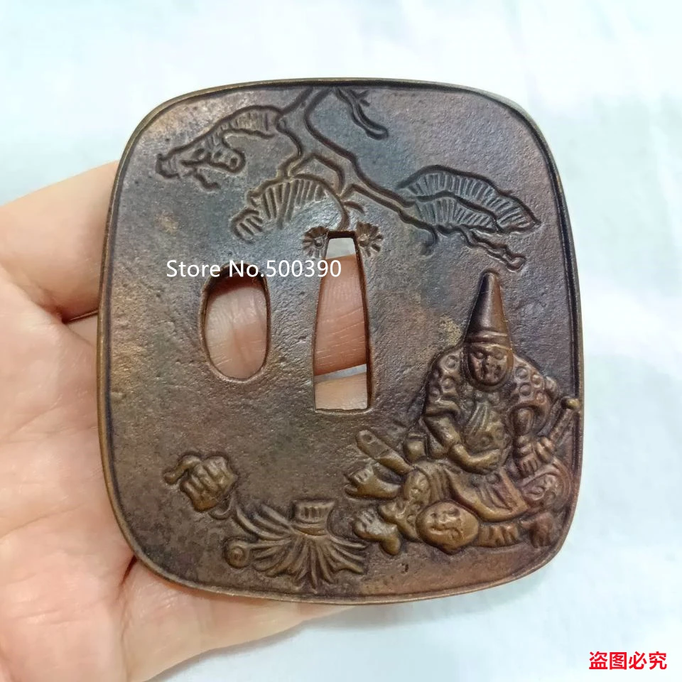 

Редкие красные медные японские защитные наручники Tsuba для японских аксессуаров самурайский меч катана Wakizashi