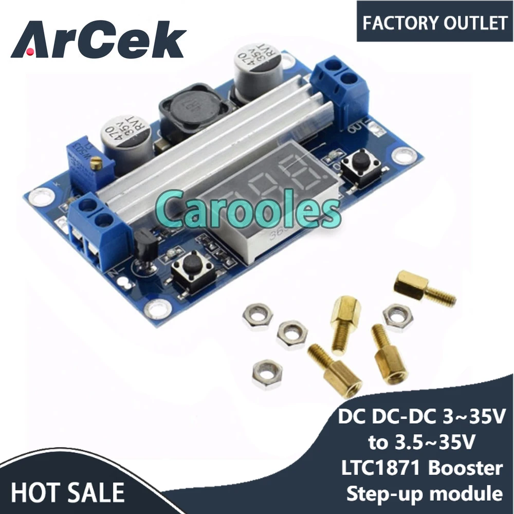 

DC DC-DC 3~35V to 3.5~35V LTC1871 Booster step up Regulated Power Supply+VoltMeter Step-up module Converter