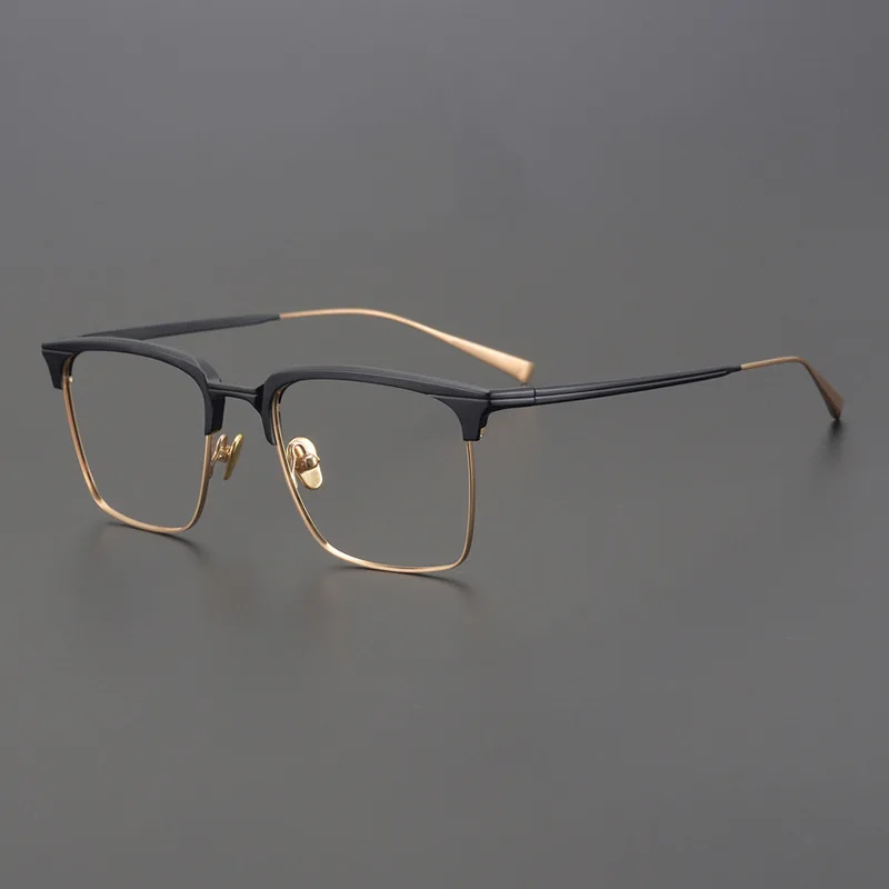 

Top quality pure titanium optical eyewear retro simple half frame glasses frame men Myopia reading women personalized eyeglasses
