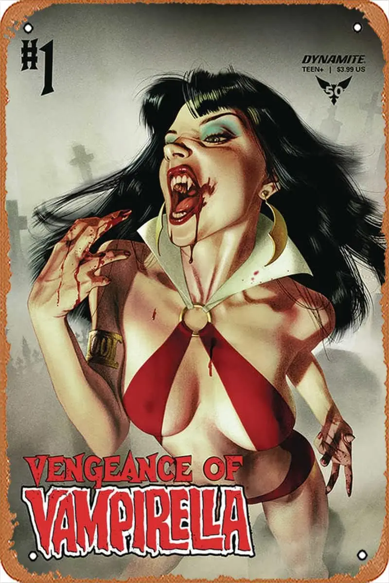 Muecddoa Ретро Металлический Знак Vengeance Of Vampirella # Обложка A Middleton аниме винтажная