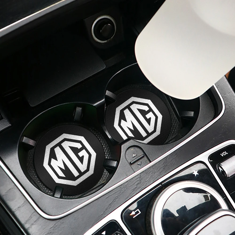 

Car Emblem Coasters Non-slip Cup Mat Car Interior Accessories For MG ZS MG4 MG3 MG5 MG6 MG7 GT HS HECTOR MORRIS GARAGES X-POWER