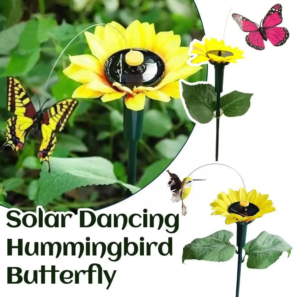 

Solar Powered Dancing Fluttering Butterflies Flying Flowers Hummingbird Garden Lawn Plants Decor Stake Ornament Courtyard Y N8A0