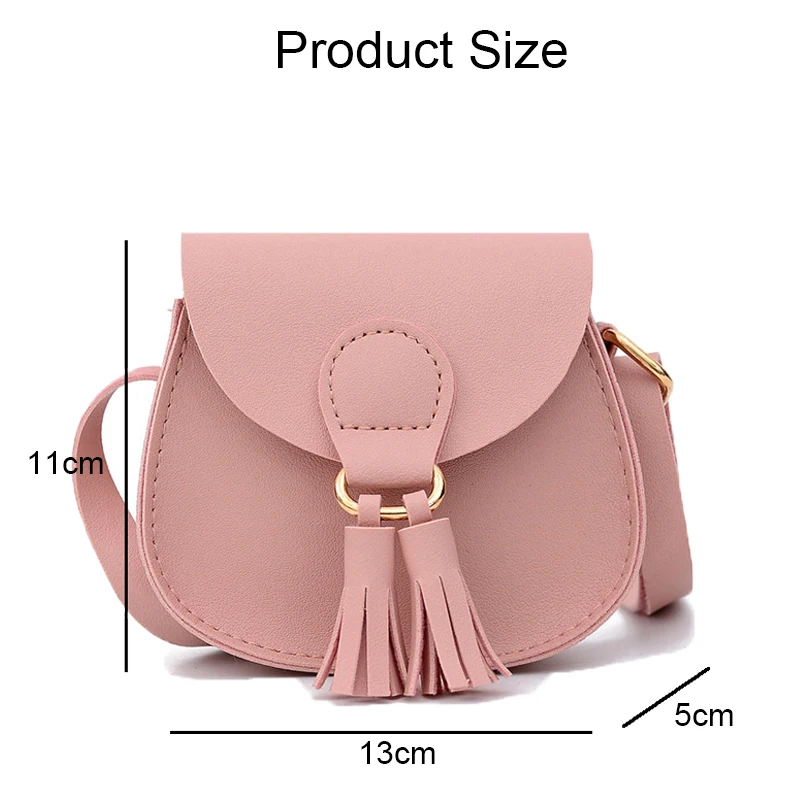 Mini Princess Accessories Kids Coin Purse Handbags Cute Girls Baby Tassel Crossbody Bags PU Leather Children Small Shoulder Bags