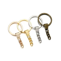 5pcslot key chain key ring keychain bronze rhodium gold 30mm long round split keyrings with chain for diy jewelry making