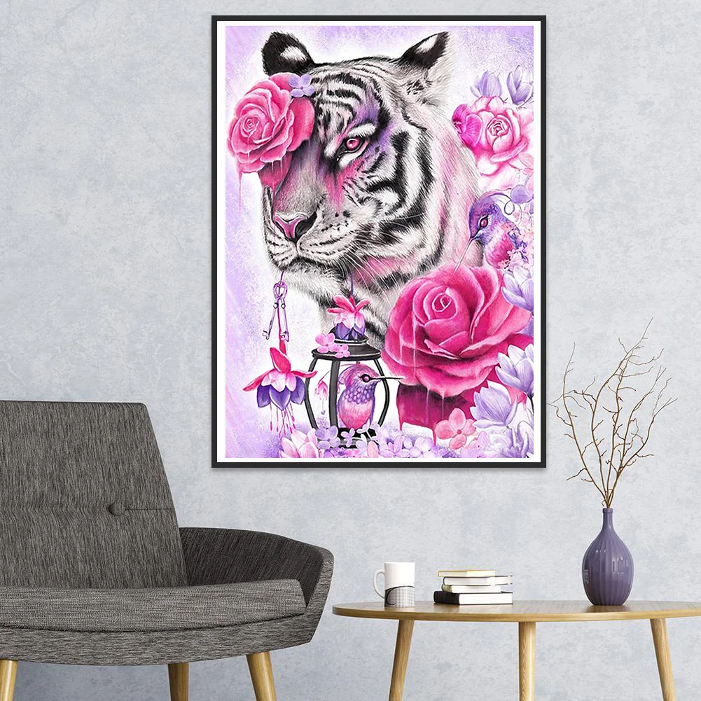 Алмазная 5D живопись сделай сам картина с цветами животными жирафом львом тигром