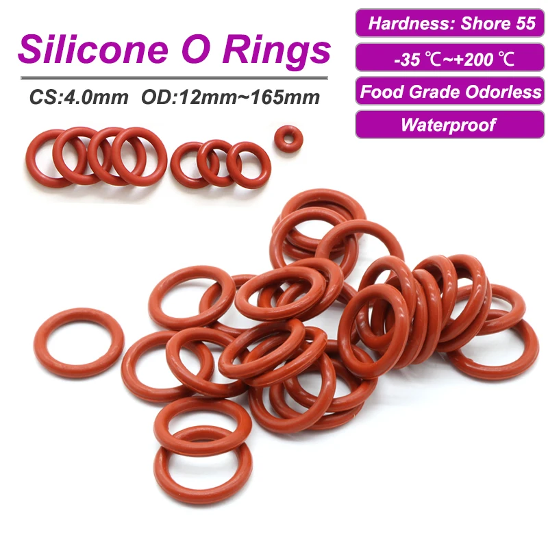 

Красные уплотнительные кольца VMQ CS 4 мм