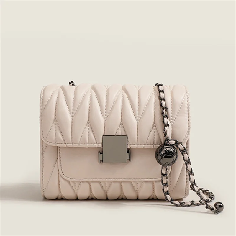 

Лидер продаж 2022, новая модная универсальная плиссированная сумка на одно плечо, нишевая дизайнерская сумка-мессенджер с цепочкой, Высокока...