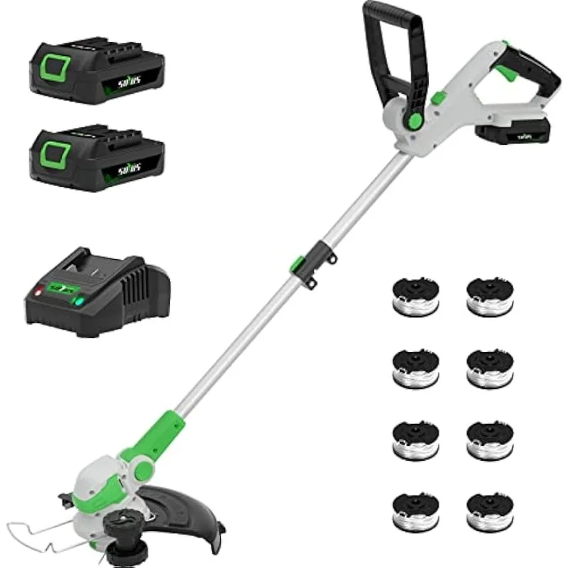 

Weed Wacker 12 Inch String Trimmer Cordless 20v Electric Weed Wacker, 2 Pcs 2.0Ah Battery Powered Weed Trimmer/Edger