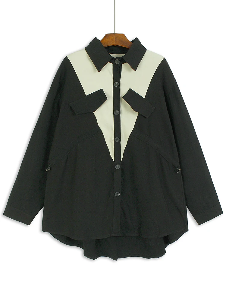 Женская свободная рубашка с длинным рукавом Повседневная универсальная