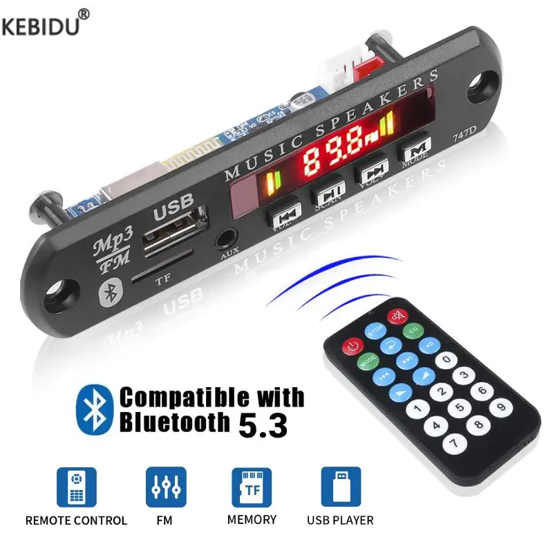 Автомобильный MP3-плеер USB TF FM-радио модуль