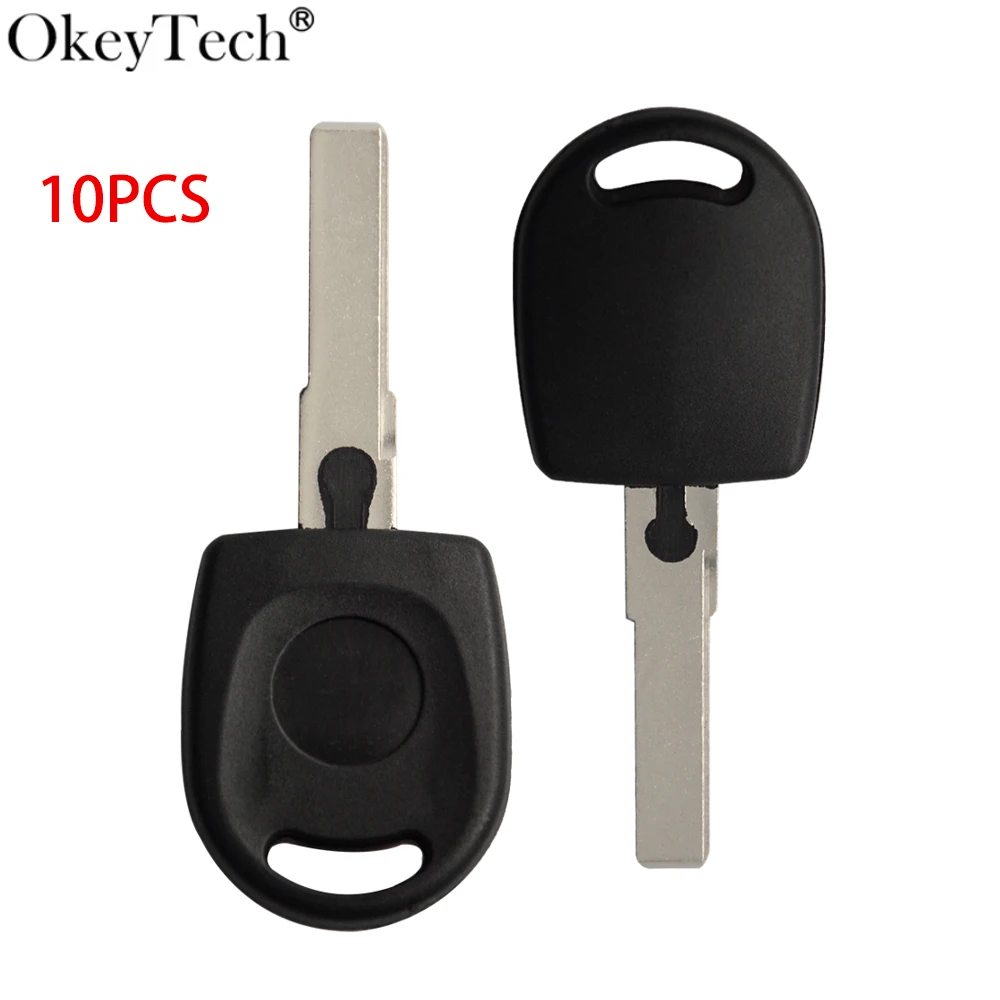 Okeytech 10X Transponder Car Key Shell Cover For VW/Volkswagen SKODA Polo Golf SEAT Ibiza Leon Octavia Remote Key Fob HU66 Blade