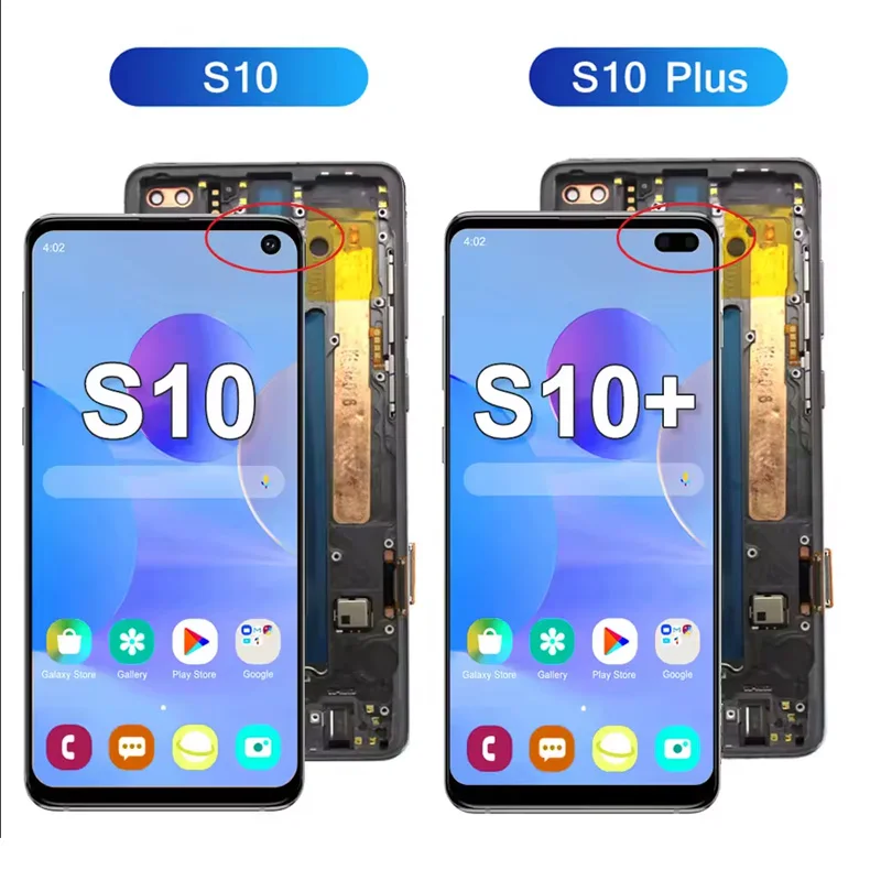 Экран для Samsung Galaxy S10 Plus S10+ G975 G975F ЖК-дисплей Цифровой сенсорный экран с рамкой в