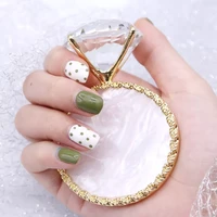 1pc diamond false nail art plate tips display stand golden rim agate palette nail polish gel display photo props showing tools