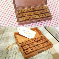 30pcsbox wooden box alphabet number stamp diy handwriting alphabet letter stamp vintage wooden alphabetic seal craft gifts