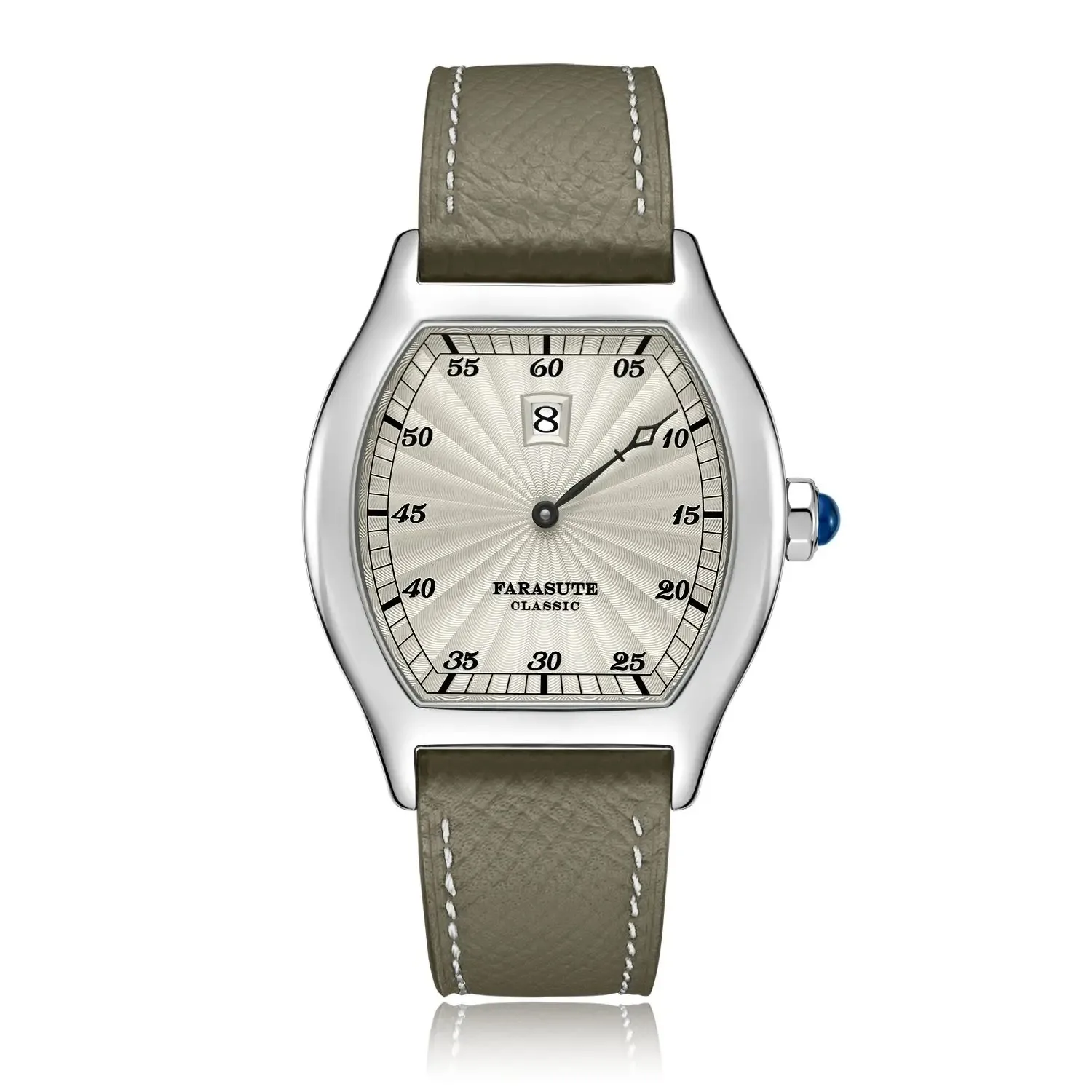 Фото FARASUTE Мужские автоматические часы 36 мм Tonneau Jumping Hour Механические наручные часы с сапфировым стеклом Водонепроницаемые ST17 Mov №3