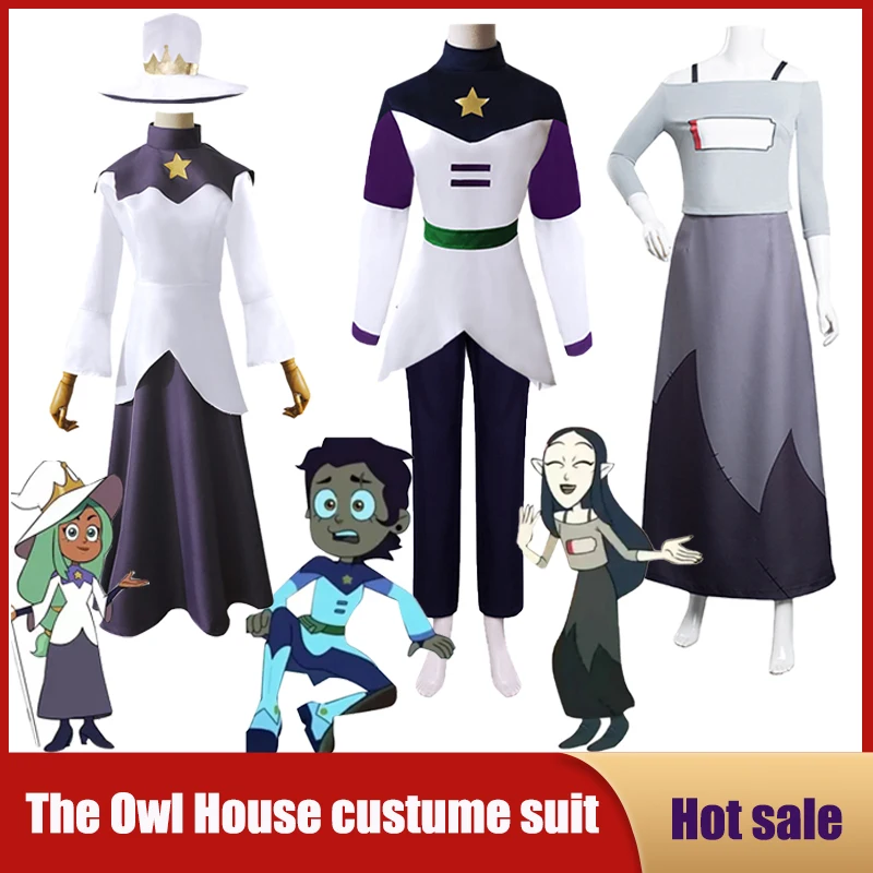 Anime The Owl House Cosplay Costume Luz Noceda Azura Dress Wizard Battle Suit Women Disguise Halloween Carnival Adult Clothes