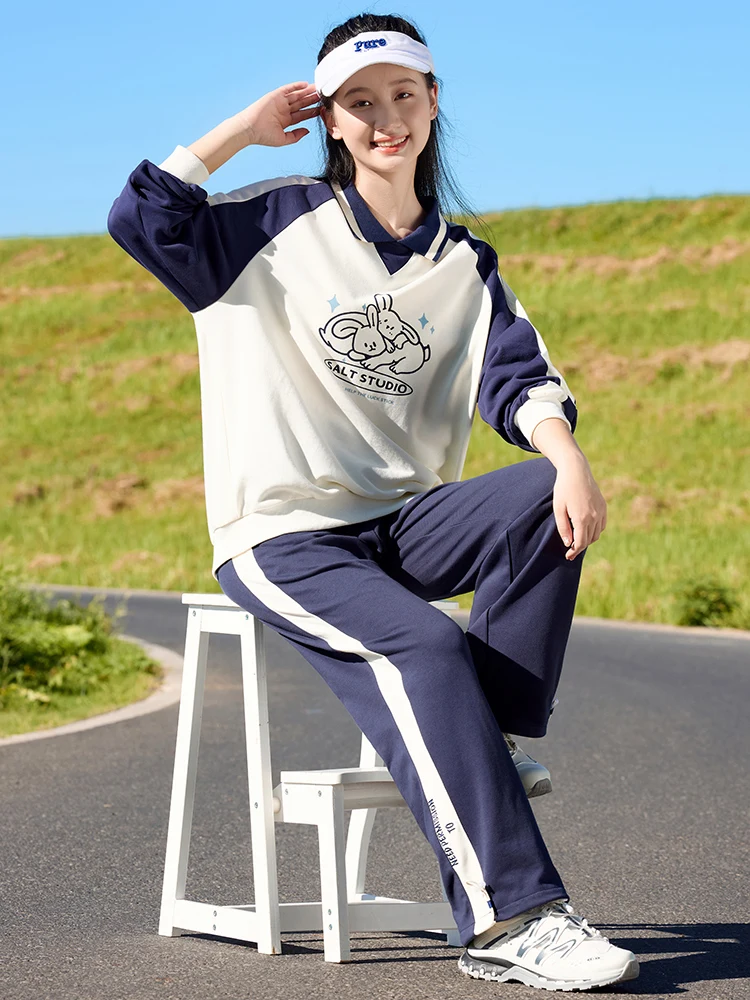 Junior High School Student Female Sports Set Autumn clothes Middle New Girl Spring and Autumn Spor Older Chi...